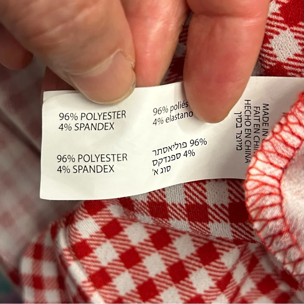 DEX red and white gingham jumpsuit/ romper size L - Picture 4 of 10